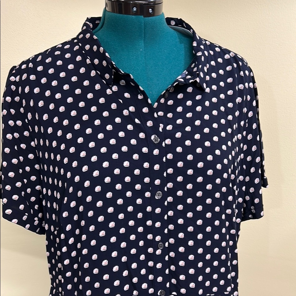 LOFT Navy Polka Dot Maxi Dress  55” long